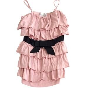 Girls Rose Black layered ruffle top 10 / 12